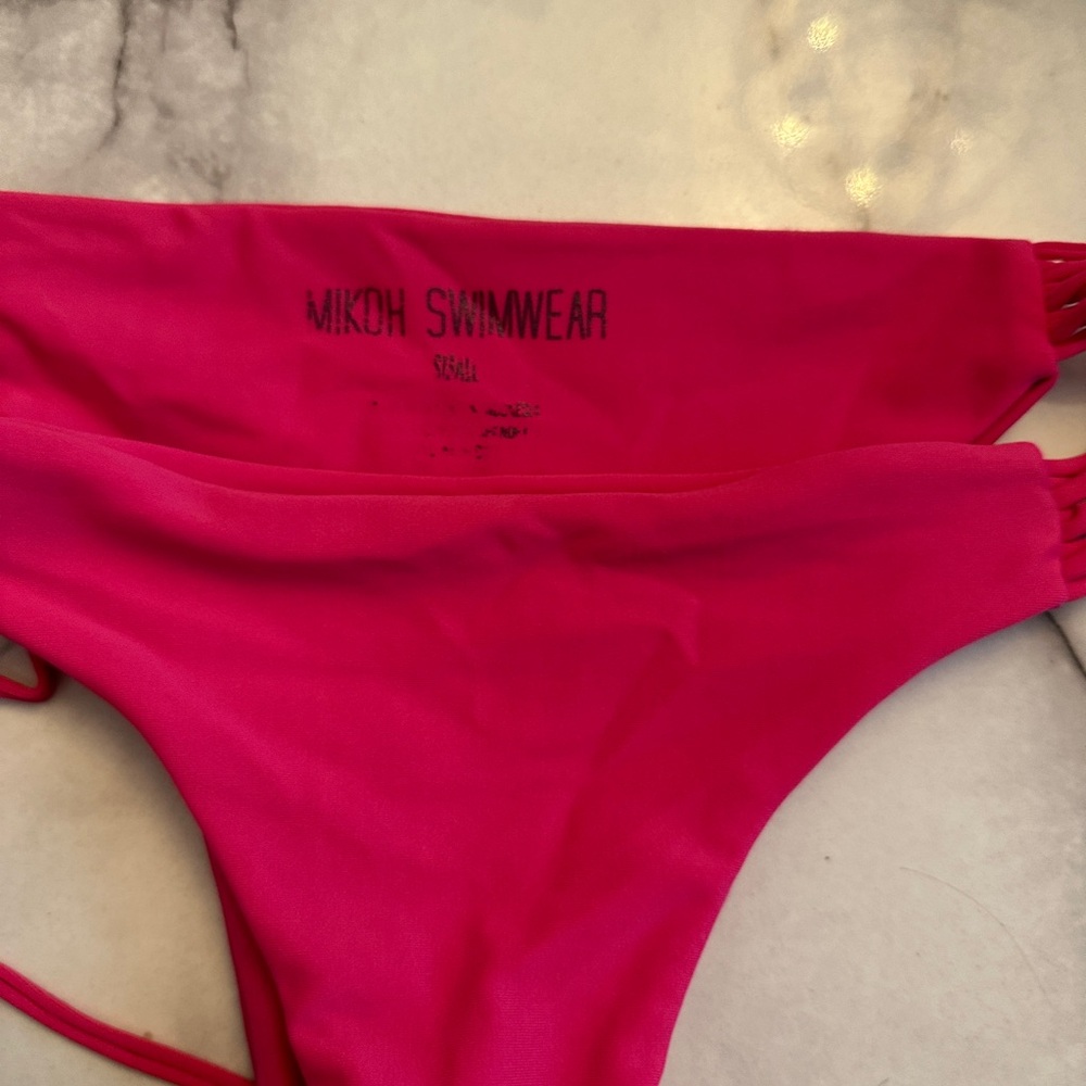 Mikoh Pink String Bikini Bottom Size Small - image 2